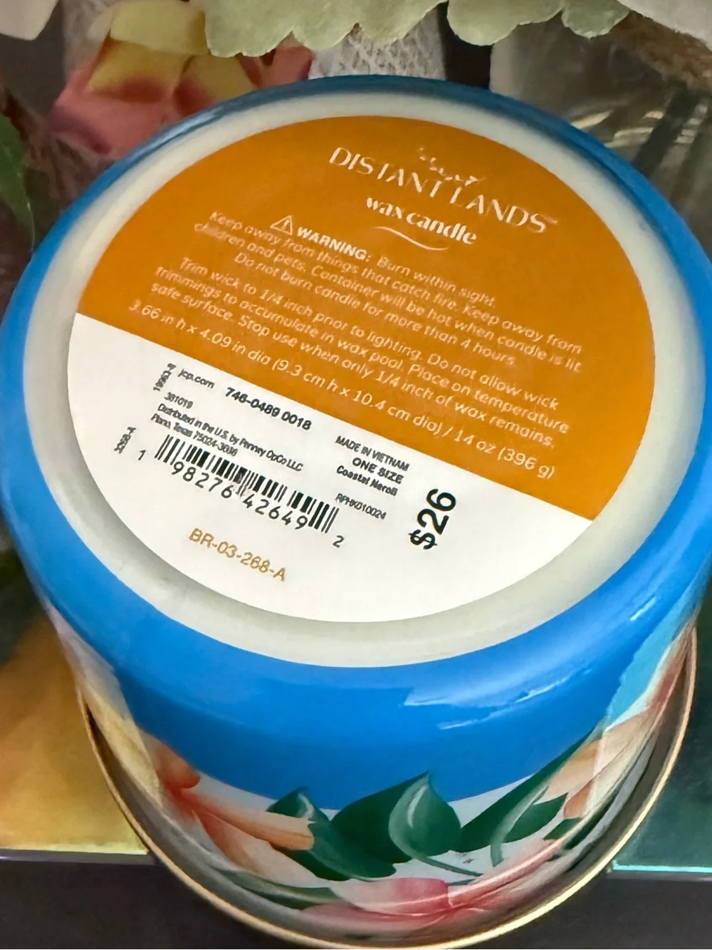 🆕🪷 DISTANT LANDS “COASTAL NEROLI” 3-WICK SCENTED SOY WAX CANDLE. BRAND NEW.